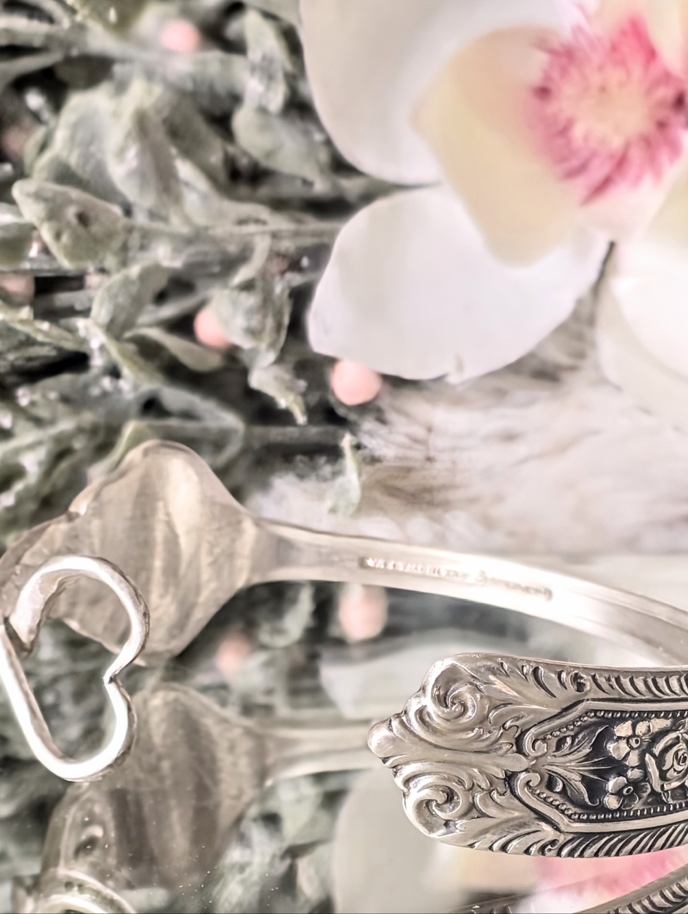 Open Cuff Bracelet Hand Made from a 1940 Sterling Milburn Rose Fork